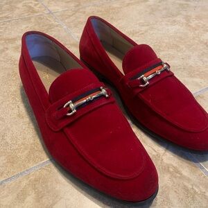 Stylish Red Suede Loafers for Men